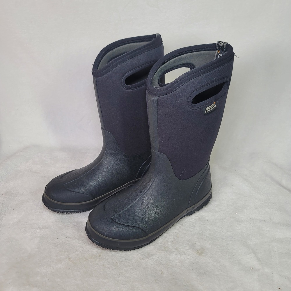 Bogs Classic High Waterproof Insulated Rain Boots Black Womens 8 Youth 6 Coastal